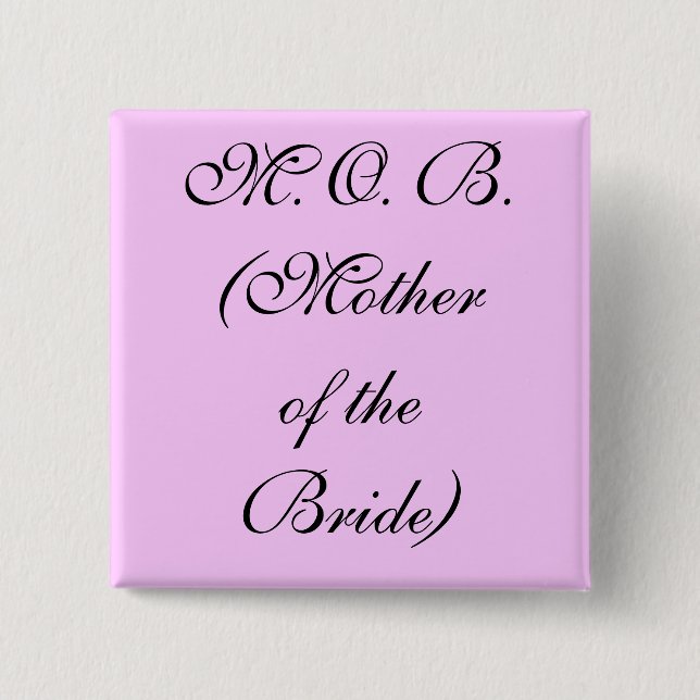 Badge Carré 5 Cm M.O.B. Bouton (Devant)