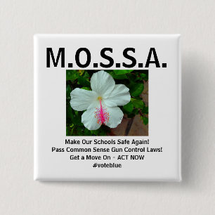 Badge Carré 5 Cm M.O.S.S.A. Bouton