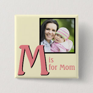 Badge Carré 5 Cm M pour maman