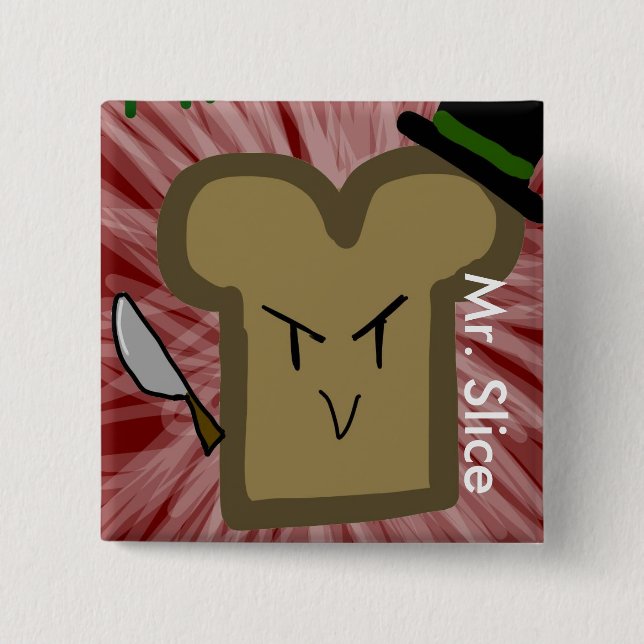 Badge Carré 5 Cm M. Slice Button (Devant)