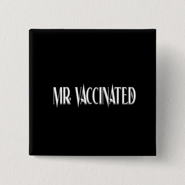 Badge Carré 5 Cm M. Vacciné (Devant)