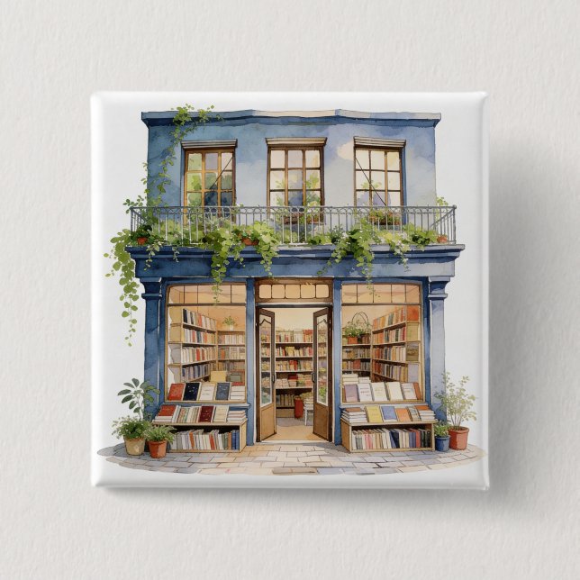 Badge Carré 5 Cm Ma Librairie  (Devant)