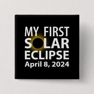Badge Carré 5 Cm Ma première éclipse solaire