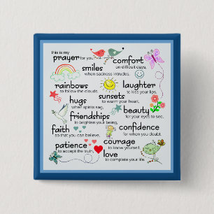 Badge Carré 5 Cm Ma Prière Pour Vous Bénédictions