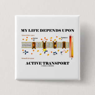 Badge Carré 5 Cm Ma vie dépend du transport actif (l'humour)