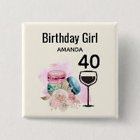Macarons colorés et vin Anniversaire fille