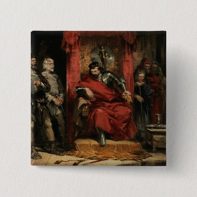 Badge Carré 5 Cm Macbeth instruisant les meurtriers (Devant)