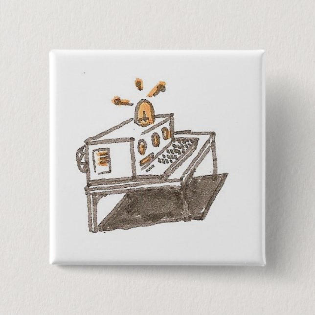 Badge Carré 5 Cm machine01 (Devant)