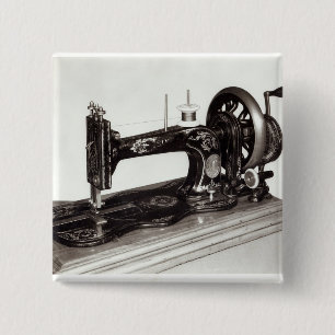 Badge Carré 5 Cm Machine à coudre de "nouvelle famille" de