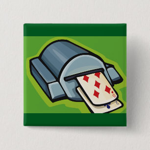 Badge Carré 5 Cm Machine de distribution de cartes à jouer Poker et