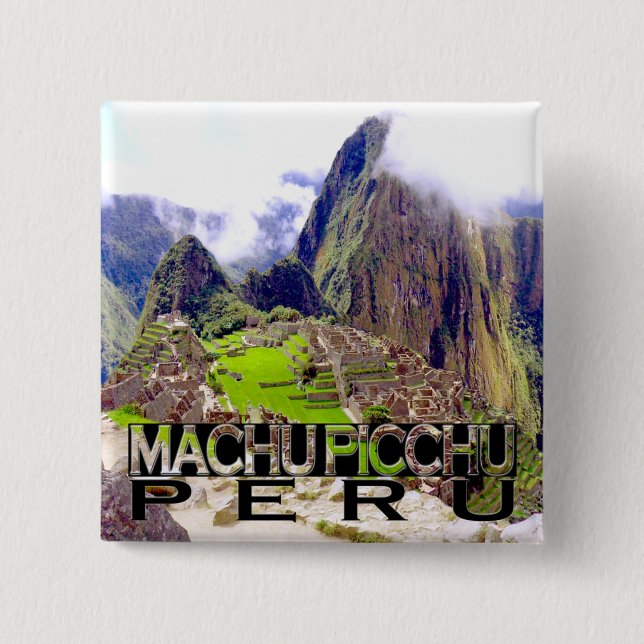 Badge Carré 5 Cm Machu Picchu (Devant)