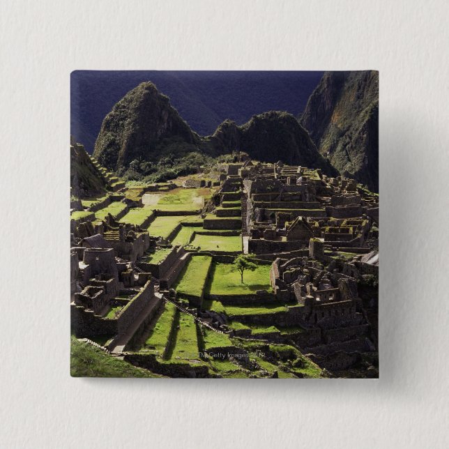Badge Carré 5 Cm Machu Picchu, Pérou (Devant)