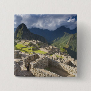 Badge Carré 5 Cm Machu Picchu, ruines anciennes, monde UNESCO 4