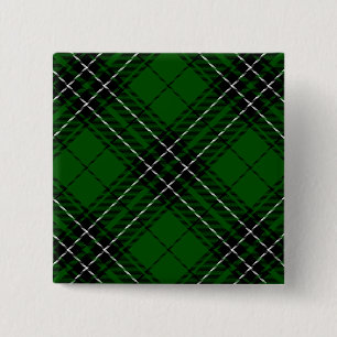 Badge Carré 5 Cm MacLean Tartan vert et noir plaid