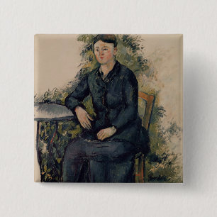 Badge Carré 5 Cm Madame Cezanne dans le jardin, 1880- de Paul