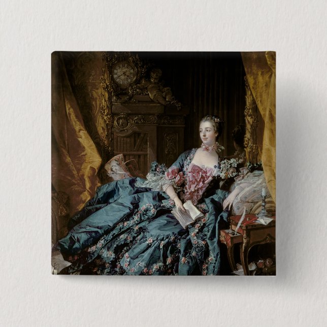 Badge Carré 5 Cm Madame de Pompadour, 1756 (Devant)