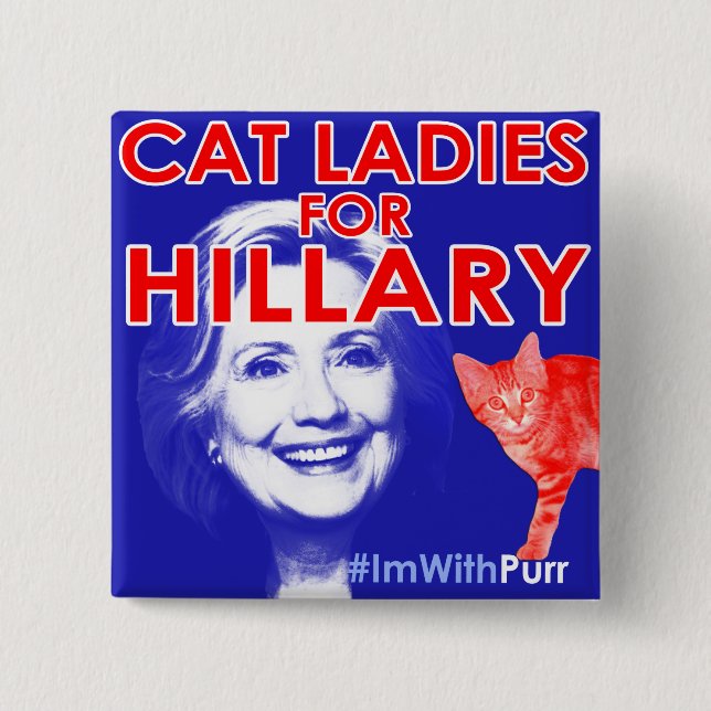 Badge Carré 5 Cm Madame Pride Button de chat d'ImWithPurr (Devant)