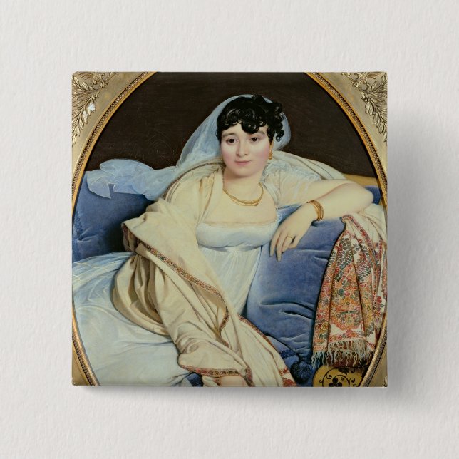 Badge Carré 5 Cm Madame Riviere Marie nee Francoise Jacquette (Devant)