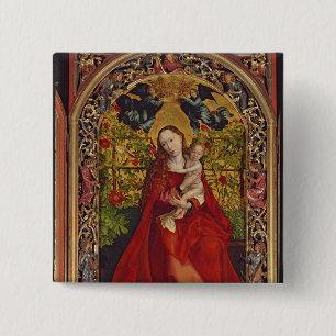 Badge Carré 5 Cm Madonna de la tonnelle de rose, 1473