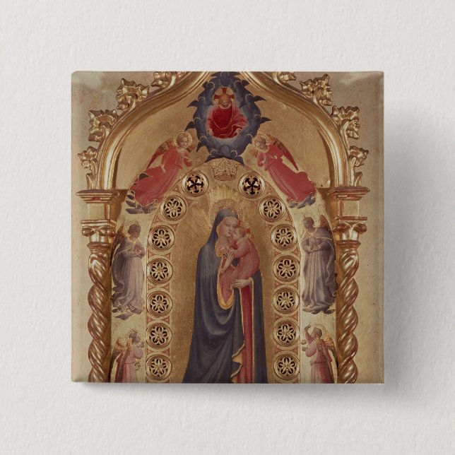 Badge Carré 5 Cm Madonna des étoiles (Devant)