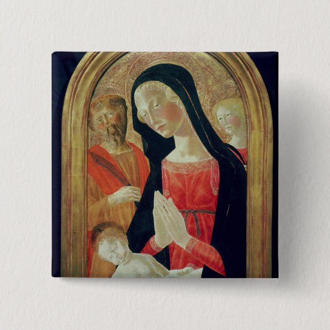 Badge Carré 5 Cm Madonna et enfant (Devant)