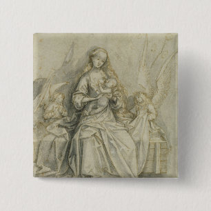 Badge Carré 5 Cm Madonna et enfant 3