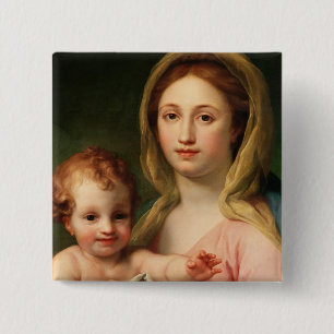 Badge Carré 5 Cm Madonna et enfant avec deux anges, 1770-73