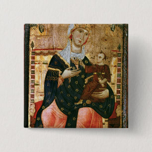 Badge Carré 5 Cm Madonna et enfant couronnés, c.1260