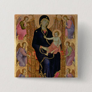 Badge Carré 5 Cm Madonna et enfant (Rucellai Madonna) 1285 (tempera