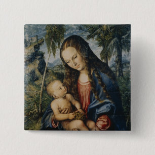 Badge Carré 5 Cm Madonna sous l'arbre de sapin, c.1510