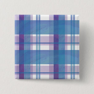 Badge Carré 5 Cm Madras Plaid Blue et Purple