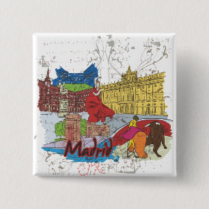 Badge Carré 5 Cm Madrid