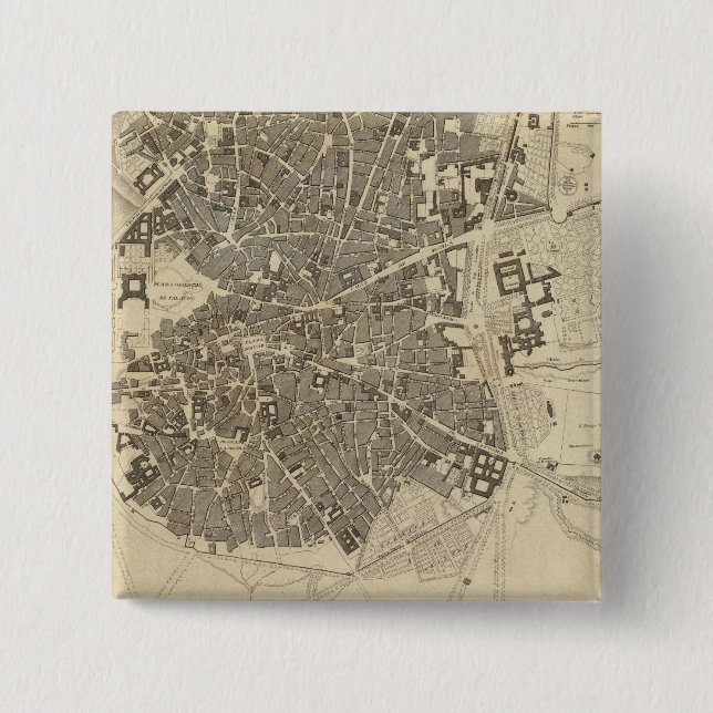 Badge Carré 5 Cm Madrid, Espagne (Devant)