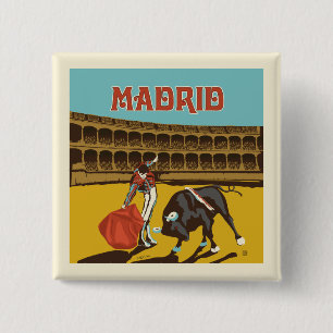 Badge Carré 5 Cm Madrid, Espagne