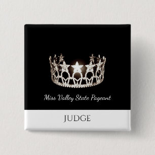 Badge Carré 5 Cm Magasin de boutons personnalisés Miss USA Style J