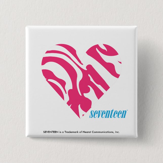 Badge Carré 5 Cm Magenta 2 de zèbre (Devant)