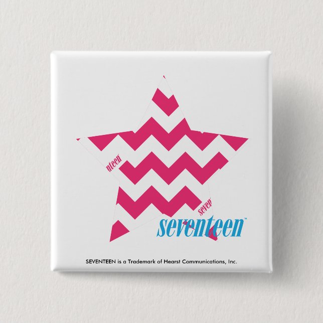 Badge Carré 5 Cm Magenta 2 de zigzag (Devant)