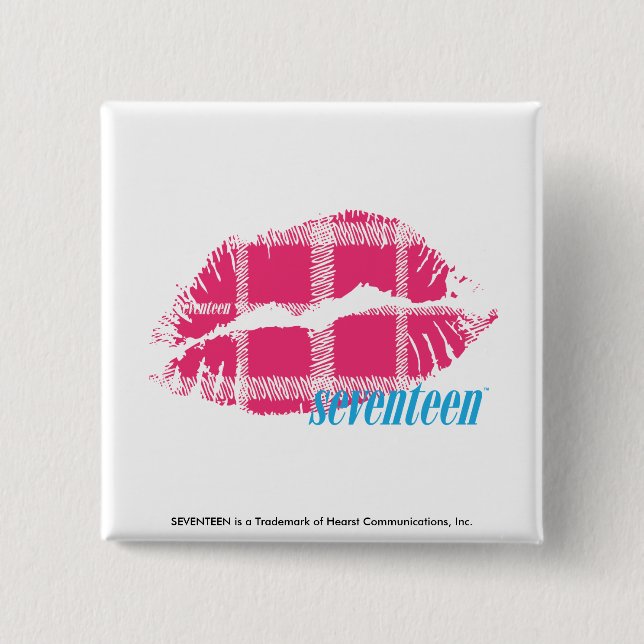 Badge Carré 5 Cm Magenta de plaid (Devant)