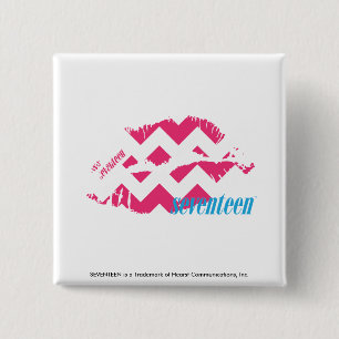 Badge Carré 5 Cm Magenta de zigzag