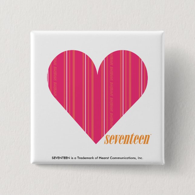 Badge Carré 5 Cm Magenta mince 4 de rayures (Devant)