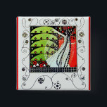 Badge Carré 5 Cm MAGIC OF THE SPRING bright red black white green<br><div class="desc">Elegant,  stylish and classy design. Digital graphic elaboration  by Bulgan Lumini (c)</div>