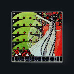 Badge Carré 5 Cm MAGIC OF THE SPRING bright red black white green<br><div class="desc">Elegant,  stylish and classy design. Digital graphic elaboration  by Bulgan Lumini (c)</div>
