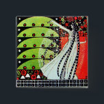 Badge Carré 5 Cm MAGIC OF THE SPRING bright red black white green<br><div class="desc">Elegant,  stylish and classy design. Digital graphic elaboration  by Bulgan Lumini (c)</div>