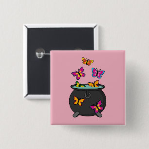 Badge Carré 5 Cm Magical Butterflies from a cauldron