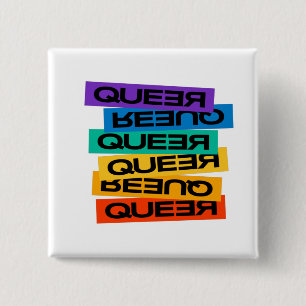 Badge Carré 5 Cm Magnet de voiture. LGBT+Pride. Queer.