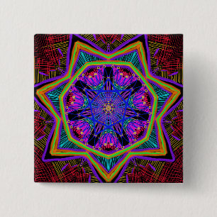 Badge Carré 5 Cm Magnifique mandala