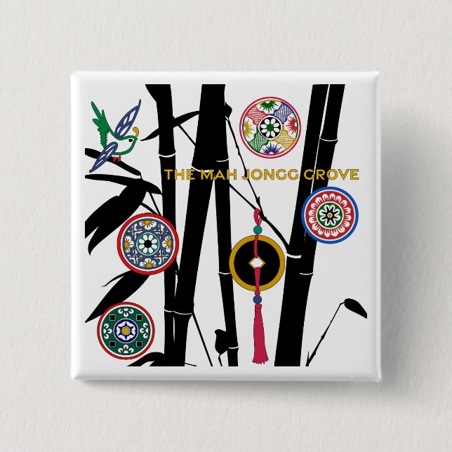 Badge Carré 5 Cm Mah Jongg Grove (Devant)
