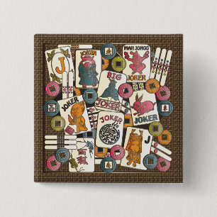Badge Carré 5 Cm Mah Jongg Jokers