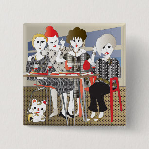 Badge Carré 5 Cm Mah Jongg MAHJ !