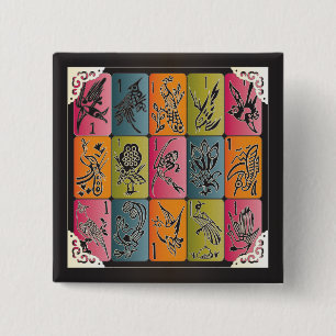 Badge Carré 5 Cm Mah Jongg One Bams